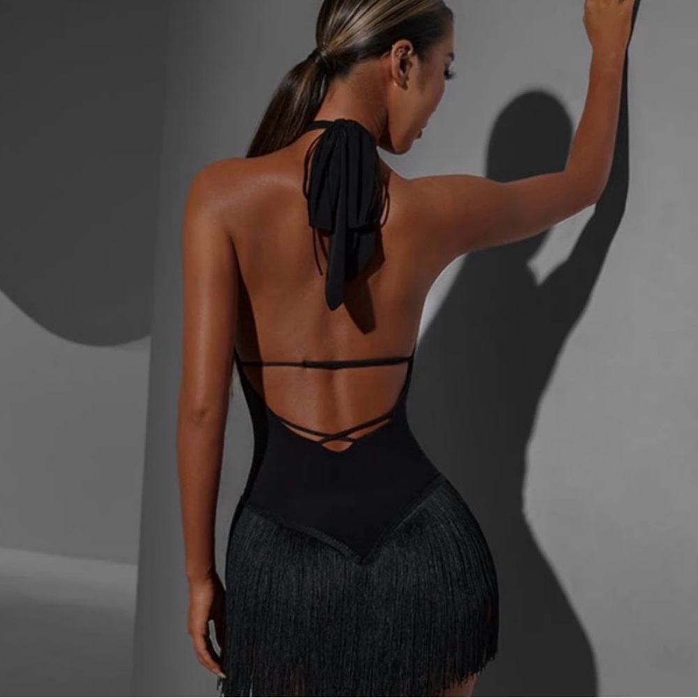 ZYM Dance Latin Ballroom Dress Fringe #2350 XS - Picture 2 of 9